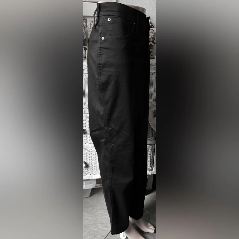 J. Crew 9” Vintage Slim Straight Leg jeans Mid Rise Cotton in Black Plus Size 35